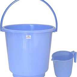 Kuber Industries 2 Pieces Plastic Bathroom Bucket & Mug Set (Blue)-image-71