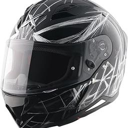 Axor Hunter Marvel Spiderman ISI ECE and DOT Certified Gloss Finish Full Face Helmet for Men with Pinlock Fitted Clear Visor and Stylish Ducktail Spoiler-Black Silver-M-image-27