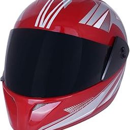 Sage Square Plus Full Face Graphic Helmet (ISI Certified) Tinted Visor, High Standard Safety, Enhanced Design, Extra Comfort (Red Glossy-Silver) (Size: Large)-2