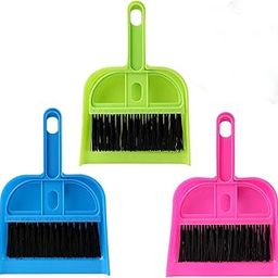 Ivaan 3 Set Mini Dustpan Brush Set Cleaning Brush Small Desk Broom Cleaning Tool for Computer Keyboard Desktop Car (Mix Colors)-35
