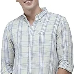 the bear house Men's Cotton Cream-Coloured Tartan Checked Pure Cotton Slim Fit Casual Shirt |Off-White |3XL |TBH-AUSSIE-CR-3XL |-picture-27