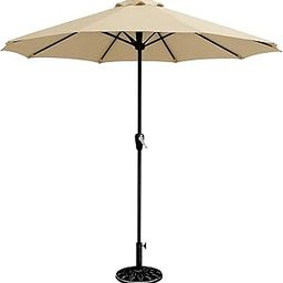 7 star DECOR 9ft Centre Pole Garden Umbrella with 14kg Base – Waterproof UV-Proof Outdoor Umbrella for Balcony, Terrace, Lawn (Khaki, Large)-picture-15