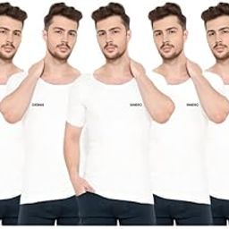 Men's Vest with Sleeves | Cotton Half Sleeve Round Neck Vest, Baniyan, Ganji, Undershirt (White)-image-30