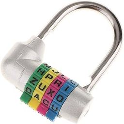 CALANDIS® 4 Digit Dial Letter Combination Padlock Travel Luggage Suitcase Lock Silver-picture-15