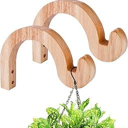 FGSAEOR Arc-Shaped Wooden Plant Hanger Indoor, 7-Inch Hanging Plant Brackets, Wall Mount Hooks for Outdoor Hanging Bird Feeders, Flower Baskets Pots, Wind Chimes, Lanterns-image-22