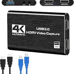 RREAKA 4K HDMI Video Capture Card, USB3.0 1080P 60FPS Recorder Audio, Nintendo Switch Capture Card for Streaming Gaming and Broadcasting (Black)-12