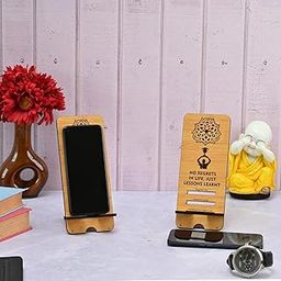 Gift Kya De GKD Mobile Stand for Table Compatible with All Cell Phone Stand Samsung Apple iPhone oneplus mi realme 3 Level Wooden Phone Holder with Charging Slot Unique Corporate Gifts (ecofriendly)-image-90