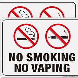 No Smoking Sign,No Vaping Sign,2Pack -10"x7"No Smoking Vaping Symbol Signs,Rust Free Reflective Aluminum,UVPrinted,Fade Resistant,UVProtected,Weatherproof,Easy to Mount,Indoor/Outdoors Use-image-25