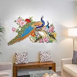 Decals Design 'Peacock Birds Nature' Wall Sticker (PVC Vinyl, 60 cm x 90 cm),Multicolour-image-35