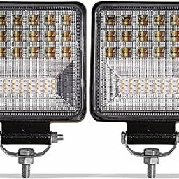 SORAX 42 LED Square Flood Light Driving Fog LIght Three Color Mode With Blinking Pattern For Car, Off Road Truck, Jeep, SUV, ATV and UTV (126W-Pack of 2Pcs)-13