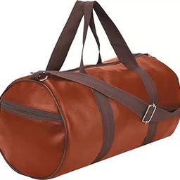 Tan Gym Bag Sports Men's & Women Leather Medium Gym Bag-image-68