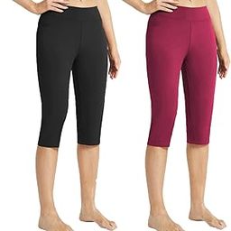 Capri Leggings for Women, High Waisted Yoga Pants, Workout Running Gym,3/4th Gym Pants for Women Workout,3/4th Pant for Women Pack of 2-image-72