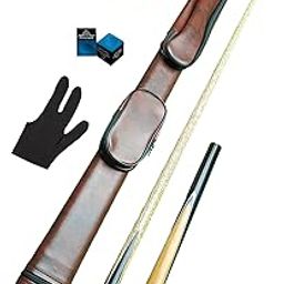 JBB Snooker & Pool Cue Stick Set with Case, Glove, Chalk & Tips, 9mm (Black)-picture-24