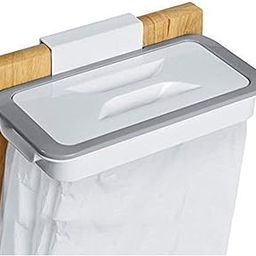 Trash Bag Holder for Kitchen,Office,Clinic School Dustbin Hanging Bag, White/Grey-image-19