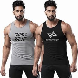 Colours RGB Men's Active Wear Sleeveless Tank top, Gym Vest, Leisure wear Combo Pack of 2-image-88