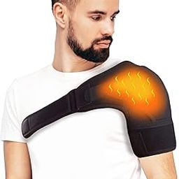 SandPuppy elastic Shoulderstrap- Electric Heating Pad for Shoulder Pain Relief|Men & Women (Black)|Suitable for Both Shoulders|Adjustable Heating Levels|12V Safe Power Technology-image-3