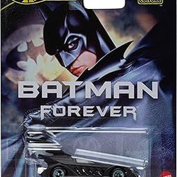 Hot Wheels Premium Pop Culture Batman Forever Batmobile, Die-Cast Metal Collectible Car, Real Riders-image-59