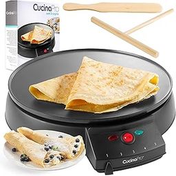 Crepe Maker and Non-Stick 12" Griddle- Electric Crepe Pan with Spreader and Recipe Guide-picture-23