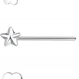 92.5-925 Sterling Silver Chandi Combo Of Star Flower Heart Nose Pin Stud Set For Women and Girls (NR0246) Pack Of 3 Pcs-picture-37