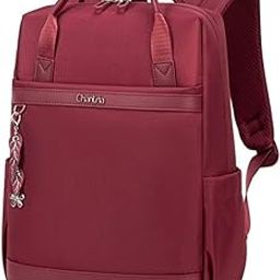 Slim Backpack for Women Stylish 14-inch Laptop Bag 13L Multi-pocket Water-resistant Daypack with Top Handheld & Luggage Strap,Ladies Backpack for Office Casual College-image-62