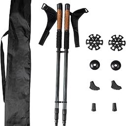 CALANDIS™ 2Pcs Mountain Trekking Poles Telescopic Stick for Backpackers Hikers Walking Black | Walking Trekking Sticks | Hiking Gear | Camping Hiking | Outdoor Sports-image-86