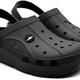 Men's Lightweight Classic Clogs Sandals with Adjustable Back Strap for Men & Boys-Black, UK 10-picture-17