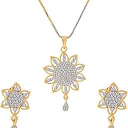 Gold Plated Gold Plated and Cubic Zirconia Pendant for Women's & Girl's-image-53