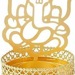 Heaven Decor Metal Divine Shadow Ganesh Tealight Candle Holder Golden 4 inch Pack of 1-image-41
