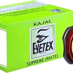 Eyetex Kajal Supreme Paste, Black, Pack of 10, Baby-Safe, All Natural Kajal, Skin-Friendly, Cooling Effect on Eyes, Popular for over 80 years, Vegan-38