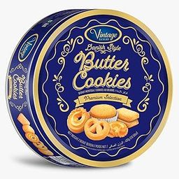 Vintage Luxury Danish Style Butter Cookies Premium Selection • Blue Tin Gift Box, 14.11 oz ℮ 400 g-image-2