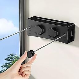 Plantex Retractable Double Row Clothesline/Indoor - Outdoor Clothesline/Lockable Cloths Line - Approx 5.1 Meter (16.73 ft.) - (20 kg Capacity) (Black)-9