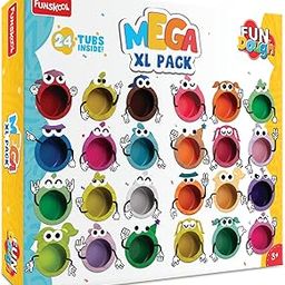 Fundough Funskool Mega XL Pack, Play Dough, Art and Craft Set for Kid, 24 Colorful Tubs of 25g Each (600g Total), Learning, Fun & Engaging, Multicolour, Gift Set for Kids, Age 3+ Years-30