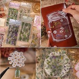 FunBlast Polyethylene Terephthalate Kawaii Sticker Set - 4 Packets, 500+ Stickers for Kids, Nature Vintage Sticker, Leaves Flower for Self Adhesive, Japanese Style Sticker (Multicolor, Paper, 9.5 cm)-image-95