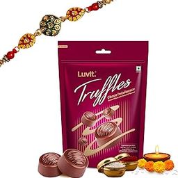 LuvIt Truffles Choco Indulgence | Caramel Filled Chocolate with 1 Rakhis | Perfect Rakhi Gift | Raksha Bandan Gift | Pack of 1-150g Each-image-84
