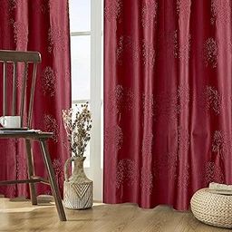 Amazon Brand - Solimo Polyester Long Crush Emboss Door Curtains (Pack of 2, 7 Feet, Maroon) | Long Crush Emboss-image-22