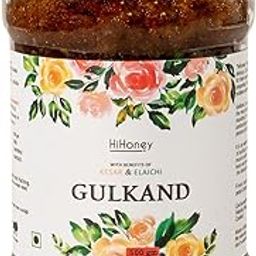 HI HONEY Natural Organic Gulkand | Pure Sun-Cooked Damask Rose Petals & Rock Sugar | Infused with Kesar & Elaichi | Ayurvedic Digestive & Natural Coolant | No Artificial Flavors | 500g Glass Jar-image-54