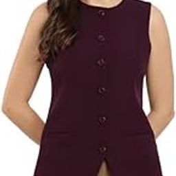 Princess Line Waistcoat - Maroon-image-1