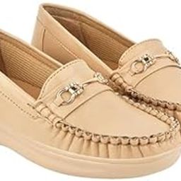 Women’s Beige Loafers with Chain Detail – Comfortable Slip-On Flat Shoes for Daily & Office-picture-5