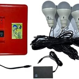 WAISPRO Solar Light System with 3 LED Bulb and Solar Plate (2 pin, for Cellular Phones, Red)-image-69
