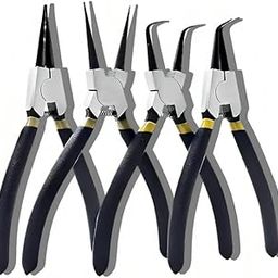 Ziodic 7" Circlip Plier Set of 4 Pcs - Internal & External Bent/Straight Nose - Multicolour-9