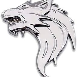 Genesis Auto 3D Silver Wolf Metal Chrome Sticker Logo Fender Badge Emblem Waterproof Self-Adhesive Non-Rusting Decal for Cars & Bikes (8 cms X 6cms) Left-image-25