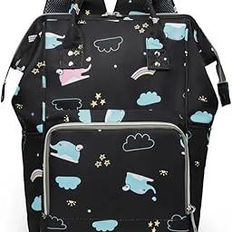 House of Quirk Baby Diaper Bag Maternity Backpack (Black Elephant)-image-84