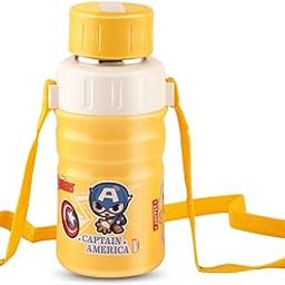JAYPEE Steel Safe 500ml Inner Stainless steel Insulated Water bottle with Fliptop Lid, Marvel Super Heroes Yellow, Leakproof, BPA Free, Food Grade, School, Picnic Bottle & Sipper Bottle for Kids-picture-21