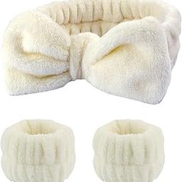 3 Pcs Microfiber Skincare Headband & Wristband Set for Women Soft Coral Fleece, Stretchable Face Wash Hairband & Spa Wrist Bands for Makeup, Facial, Use-image-58