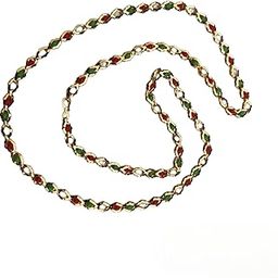 trendeela Fiona Metal Gold Plated Designer Bead Chain for Women (White, Green and Red)-image-8