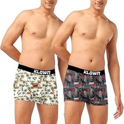 Pack of 2 Printed Trunk for Men | Cotton Blend | Soft & Stretchable | Stylish Men's Underwear | Comfortable Fit | Assorted Prints | Innerwear for Men |Red-Grey-White-image-76