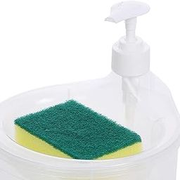 New 2 in 1 Soap Pump Dispenser for Dishwasher Liquid Soap Sponge Holder Free Sponge-image-9