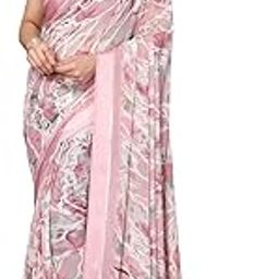 Women's Moss Silk Floral Printed Saree With Weaving Satin Patta Border & Blouse-image-77