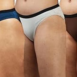 Women's Micro Modal Bikini, Premium Skinny Soft & Stretchable Bikini Panties for Women, Breathable & Anti Bacterial, Elastic Waistband (Pack of 3 - Blue/White/Brown, 2XL)-image-29