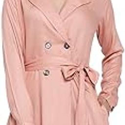 Women Black Solid Double-Breasted Trench Coat-image-41
